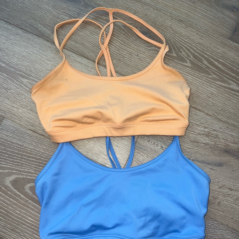 Hollister Orange and Blue Strappy Sports Bras